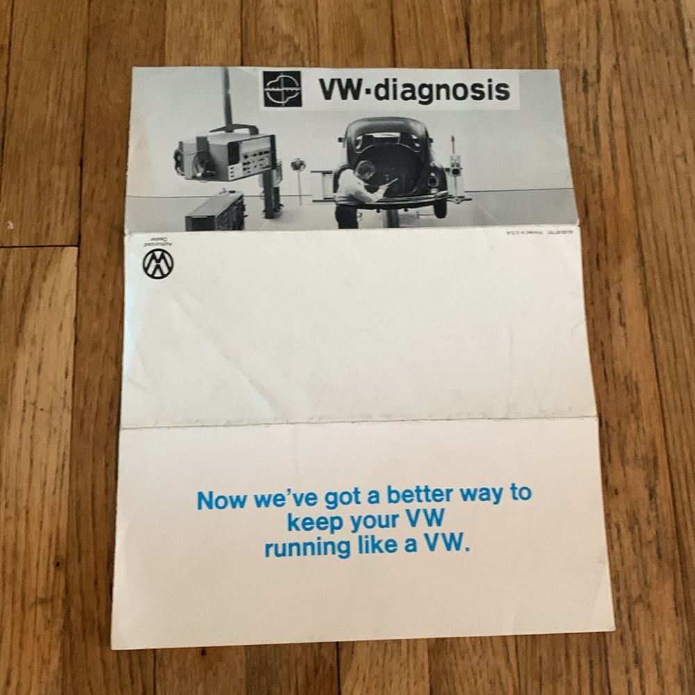 1969 VOLKSWAGEN VW-DIAGNOSIS BROCHURE BEETLE SEDAN TYPE 1 EXCELLENT ORIGINAL 69